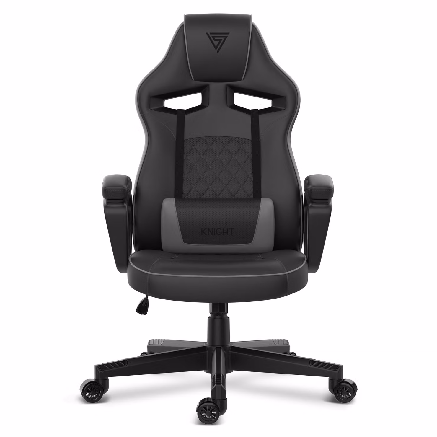 SENSE7 Knight Sedia da gioco ergonomica nera - Sedia da scrivania per PC Sedia da gaming Sedia da corsa per computer Gamer Ufficio Funzione oscillante fino a 120 kg