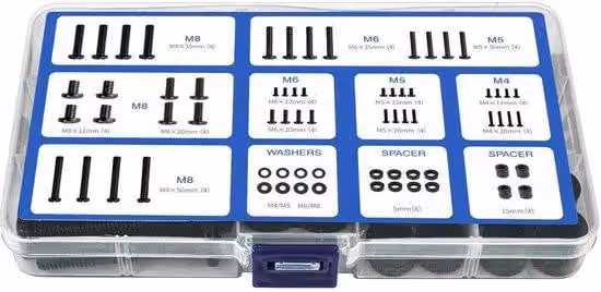 Set universale di viti e distanziatori VESA per TV (M4, M5, M6, M8) - Nero