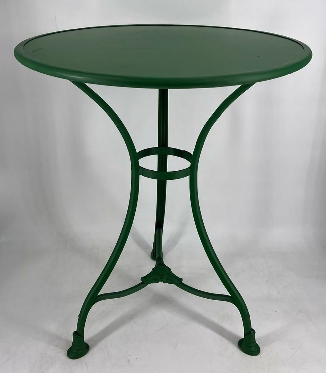 Casa Padrino Tavolo da giardino in stile liberty verde Ø 60 x H. 70 cm - Mobili da giardino nostalgici