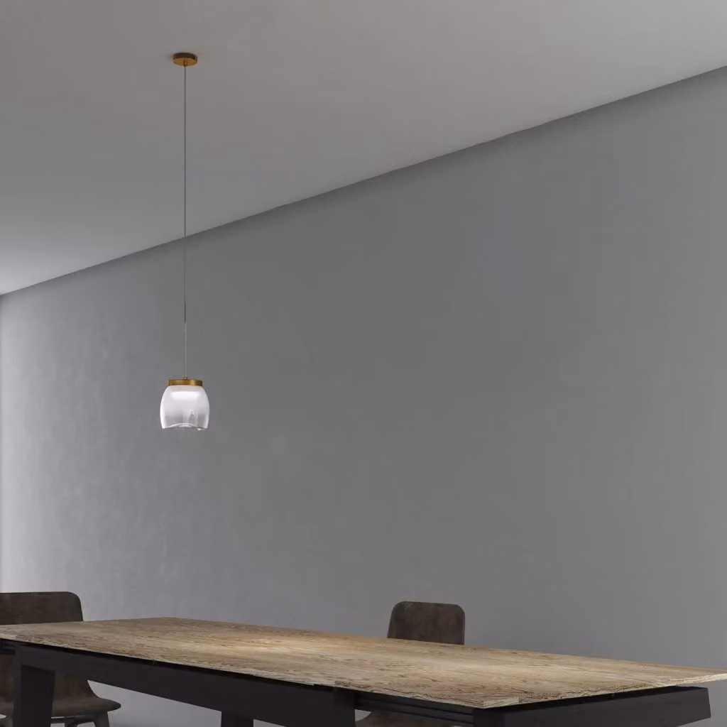 Lampadario Sospeso Moderno Top Light in Metallo Bianco e Vetro Trasparente con LED da 8W Luce Bianca Calda e Dimmerabile – 2