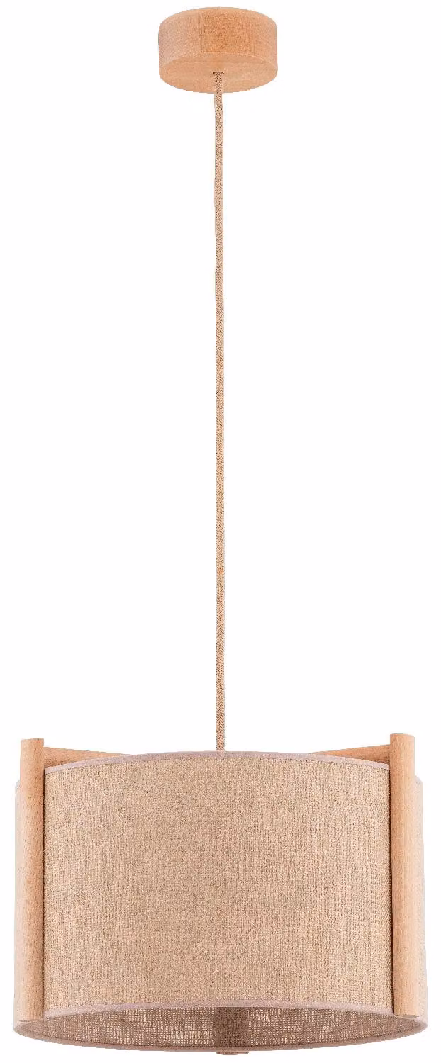 Lampada a sospensione LEIDI in legno chiaro e beige, 1xE27x15W, legno, dimensioni: 100x38x38 cm, IP20, Alfa