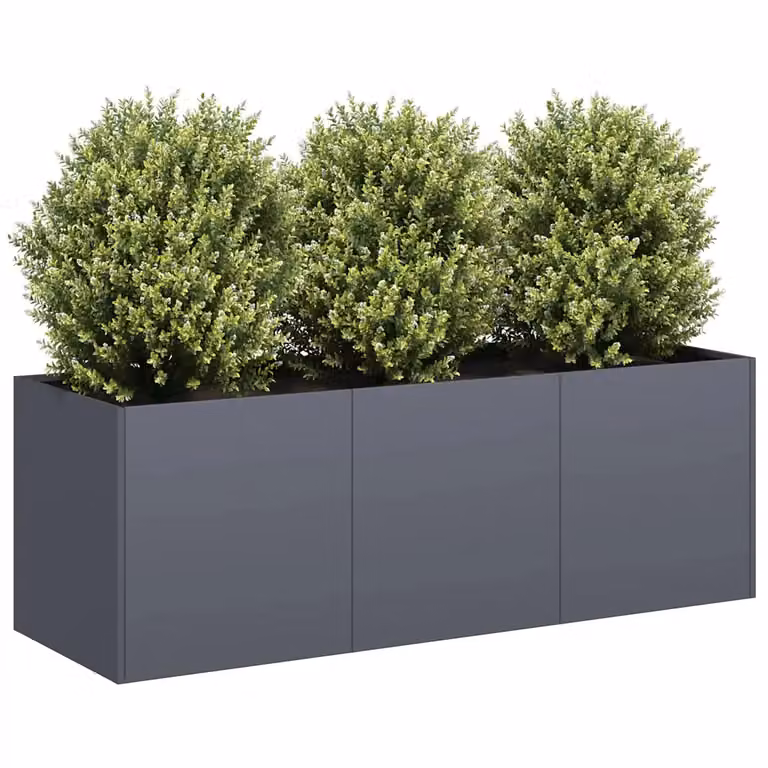 Fioriera vidaXL in acciaio antracite per orto e giardino L/P/H: 120 x 40 x 40 cm