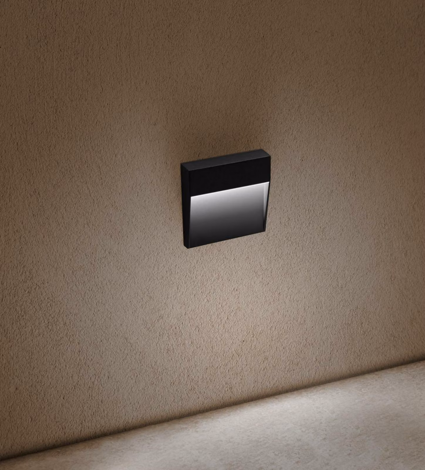 CENTURY SEGNAPASSO LED PASEO QUADRATO Applique da esterno nera 4W 4000K IP54