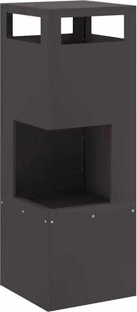 Focolare Design In in acciaio nero CFW7643613 L/P/H: 35 x 35 x 100 cm