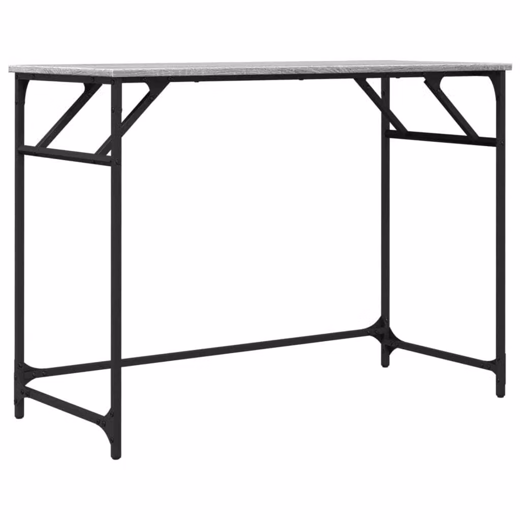 Scrivania Grigio Sonoma 100x45x76cm Legno e Acciaio a Polvere