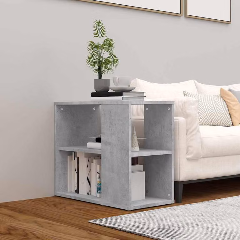 Credenza moderna vidaXL in legno multistrato e MDF, colore grigio, L 60 x P 30 x H 50 cm