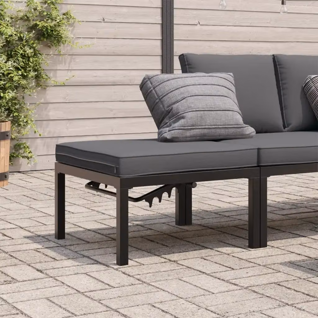 Panca da giardino moderna in alluminio con cuscini color antracite CFW9804902 – 2