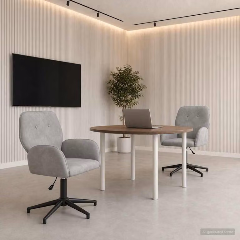 Set di 2 sedie da scrivania girevoli vidaXL in velluto grigio L/P/H: 54 x 55 x 90 cm