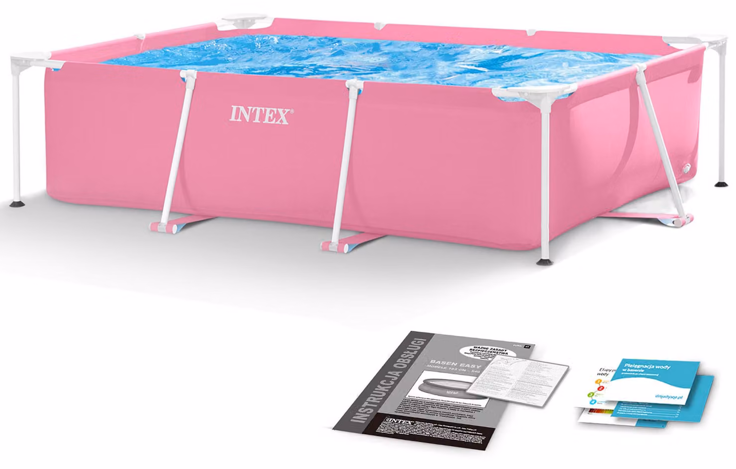 Piscina da giardino con struttura a telaio, grande, rettangolare, 220x150 cm, INTEX 28266