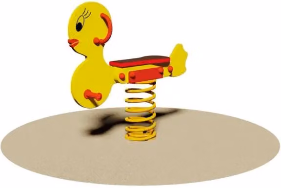 Gioco a molla Pulcino 868 Giochipark in legno multistrato okoumé, colori marrone e giallo, Altezza: 55 cm