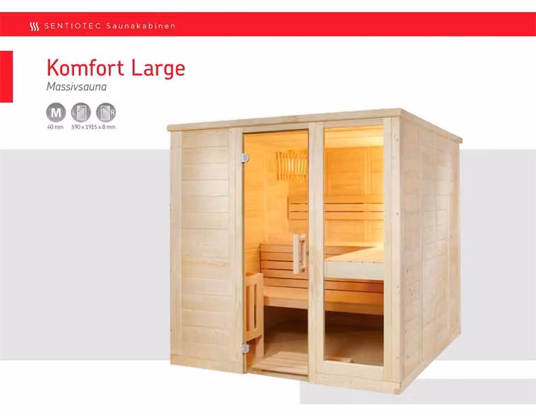 Cabina sauna Comfort Large 208 x 206 x 204 cm