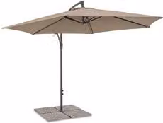 Ombrellone NIZZA in acciaio Antracite e Beige con palo centrale, diametro 300 cm