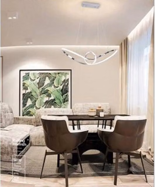 Lampadario a sospensione LED moderno Trade Shop Argento e Bianco, forma ovale, 38W con temperatura colore regolabile
