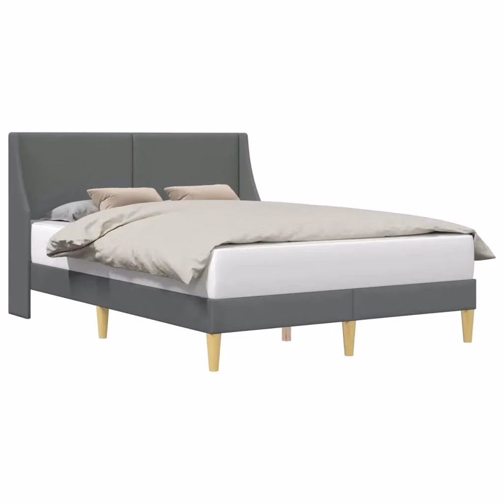 Struttura letto moderna vidaXL in tessuto grigio con telaio rigido L: 140 cm, P: 192 cm, H: 96 cm – 2