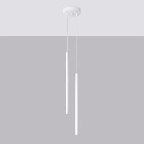 Lampada a sospensione, lampada a pendolo, lampada a soffitto, lampada da soffitto, acciaio, due luci, 15 x 15 x 114 cm, colore pastello
