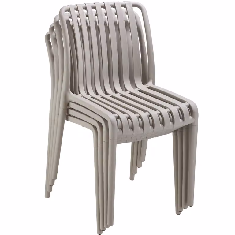 Set di 4 sedie da giardino Alcudia TecTake GmbH, impilabili e resistenti alle intemperie, colore beige