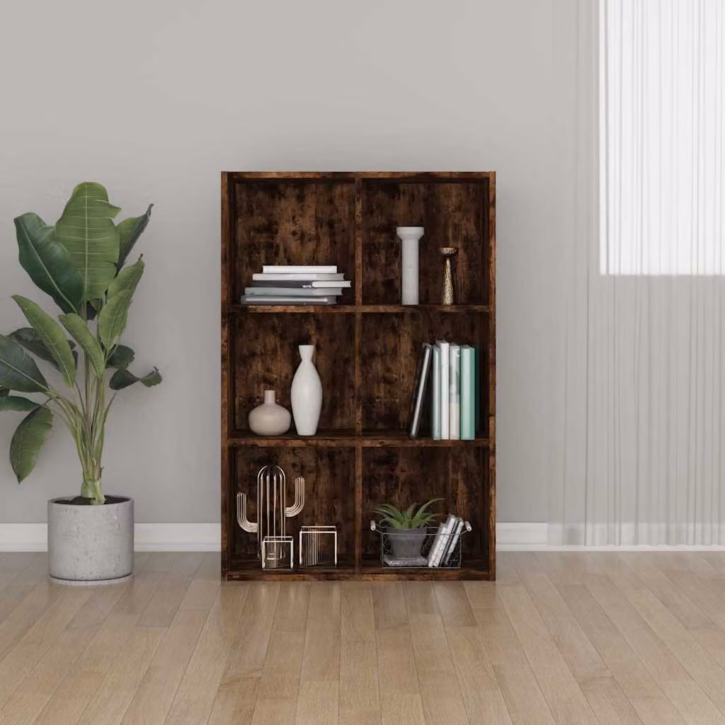 Libreria/Credenza vidaXL in Legno Multistrato e MDF, Colore Marrone Opaco, L/P/H: 66 x 30 x 98 cm