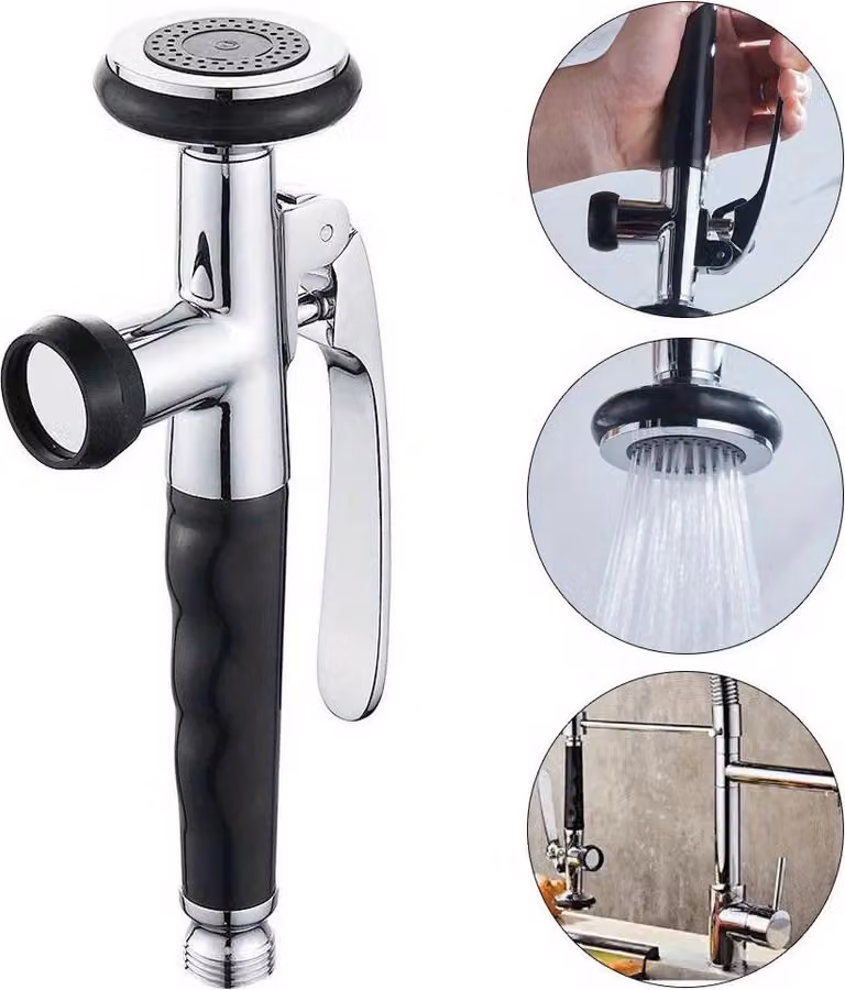 Doccetta di prelavaggio per rubinetto da cucina - Testina doccia di ricambio - Ristorazione/Catering - Doccetta oscillante - Alta pressione - Doccetta manuale