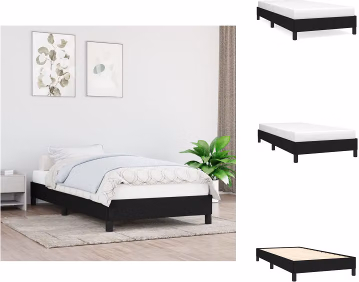 vidaXL Struttura letto nera 90x200 cm in tessuto - Letti e strutture letto