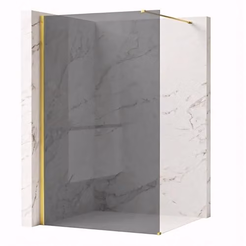 Rea - Parete Doccia Flexi, Gold 80, Walk-In Senza Piatto Doccia, Vetro Di Sicurezza Temperato Grigio 8mm, 120 X 80 X 195 cm