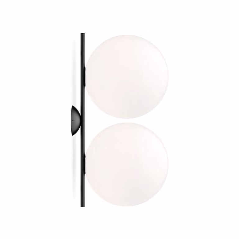 Flos - IC Lights C/W2 Double - Lampada da parete o soffitto - Nero