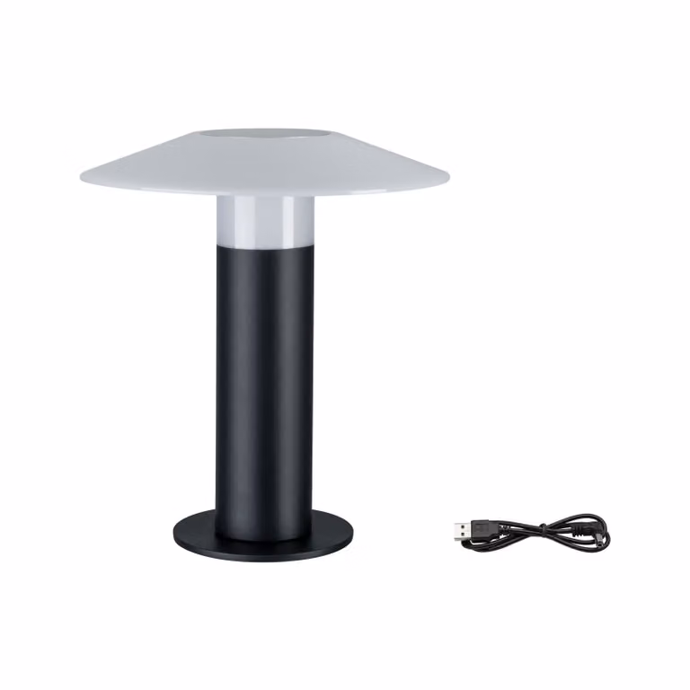 Lampada da esterno portatile Paulmann, realizzata in alluminio, adatta per ambienti esterni, grado di protezione IP44, luce bianco caldo, colore antracite, inclusa una lampada antibatterica