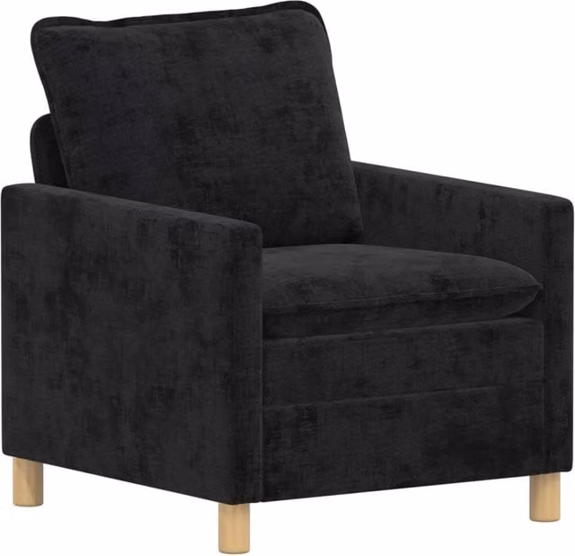 Divano da soggiorno minimalista con coperture rimovibili e cuscini inclusi, disponibile in nero o marrone, L: 76 cm, P: 81 cm, H: 87,5 cm – 1