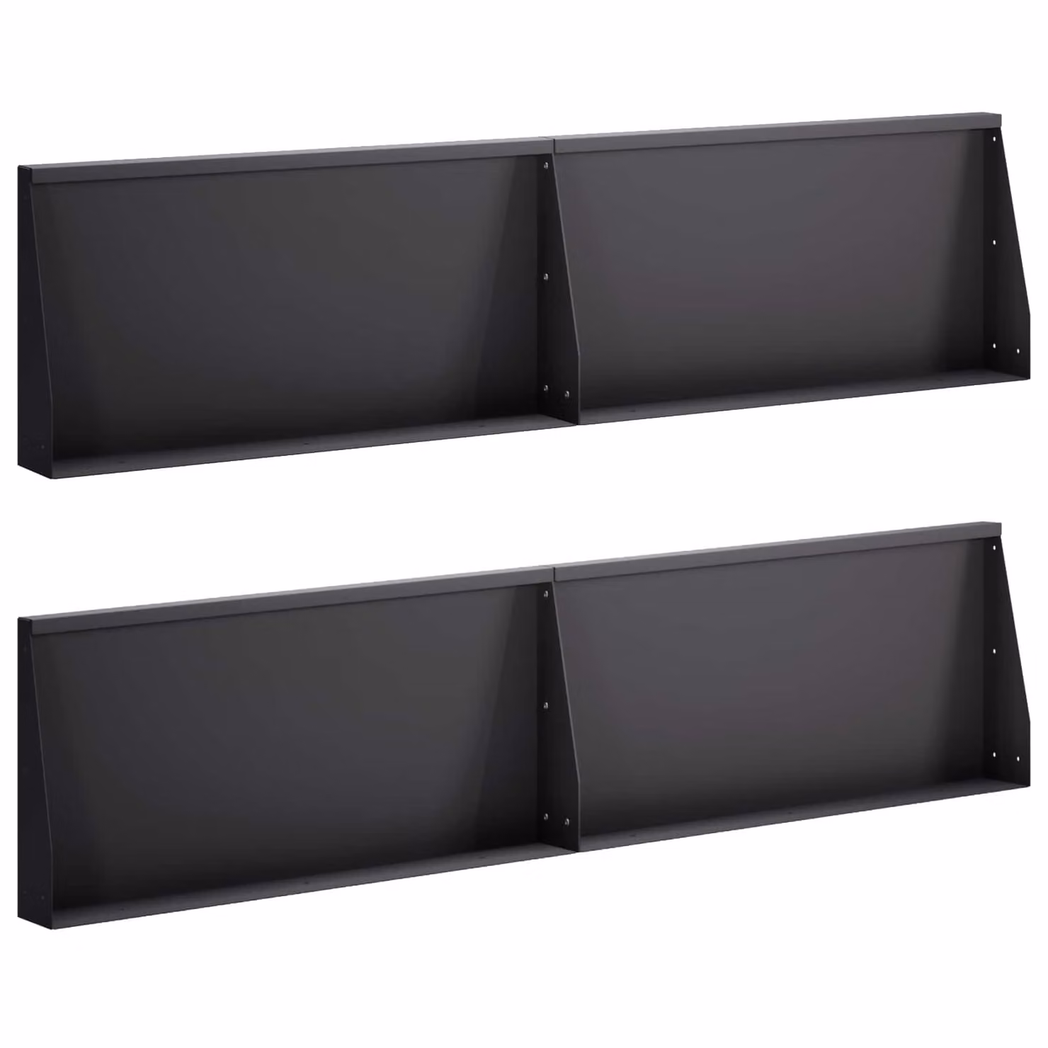 Set di 4 aiuole rialzate vidaXL in acciaio nero per giardino ornamentale L/P/H: 80 x 30 x 12 cm
