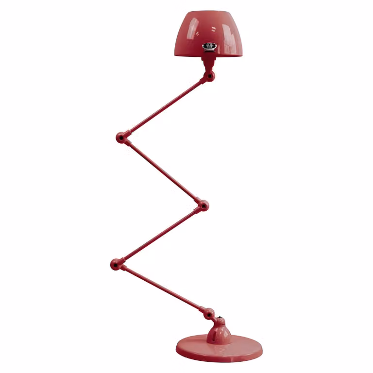 Jieldé Lampada da terra Aicler AIC433, Rosso, Soggiorno / Sala da pranzo, Metallo, Industriale, Lampada da terra