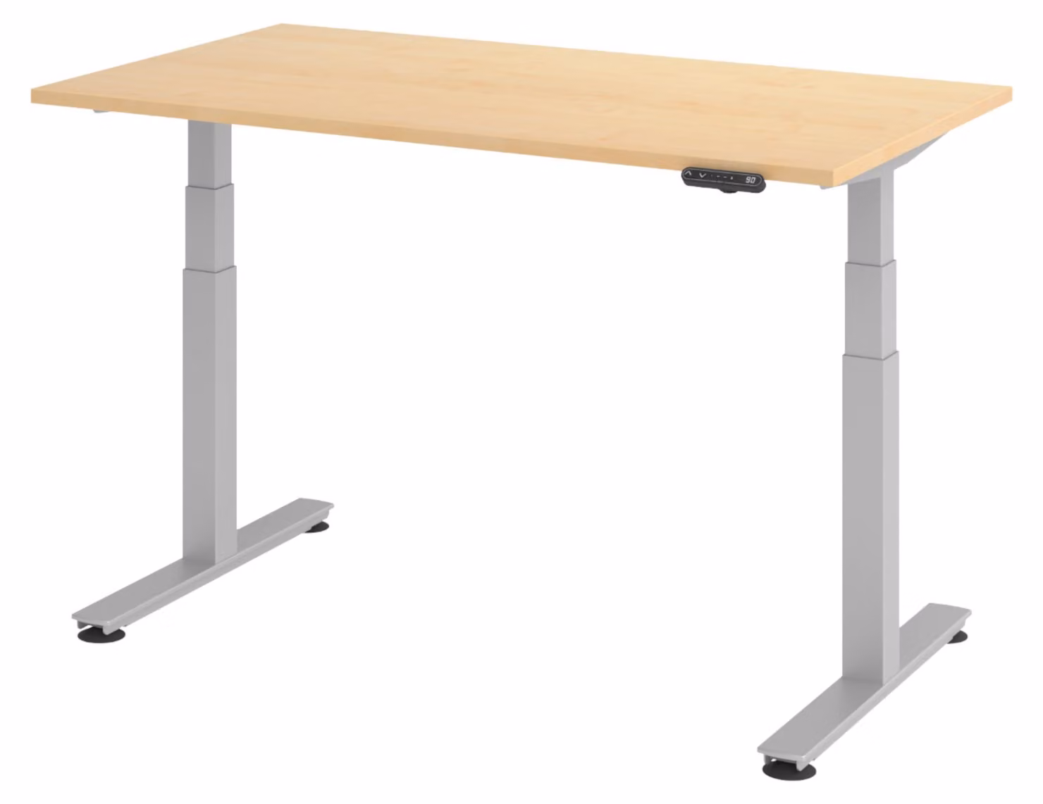 Scrivania elettrica bümö modello XDSM - Finitura: Noce, Struttura: Argento, Dimensioni: 140 x 80 cm