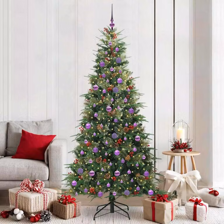 Maison Exclusive - Albero di Natale artificiale pieghevole, verde, 210 cm, realizzato in PE e PVC