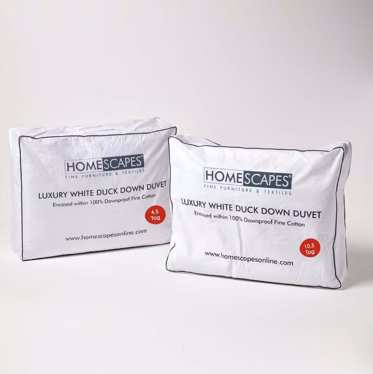 HOMESCAPES Piumino caldo premium 4 stagioni 260x220 cm – Piuma d'oca