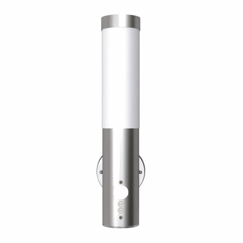 The Living Store Lampada da parete per esterni con rilevatore di movimento in acciaio inox