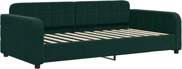 Letto singolo | Letto per adulti | Letto da Giorno Verde Scuro 90x200 cm in Velluto