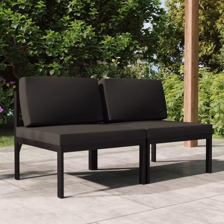 Maison Exclusive - Divano da Giardino a 2 Posti con Cuscini in Alluminio Antracite