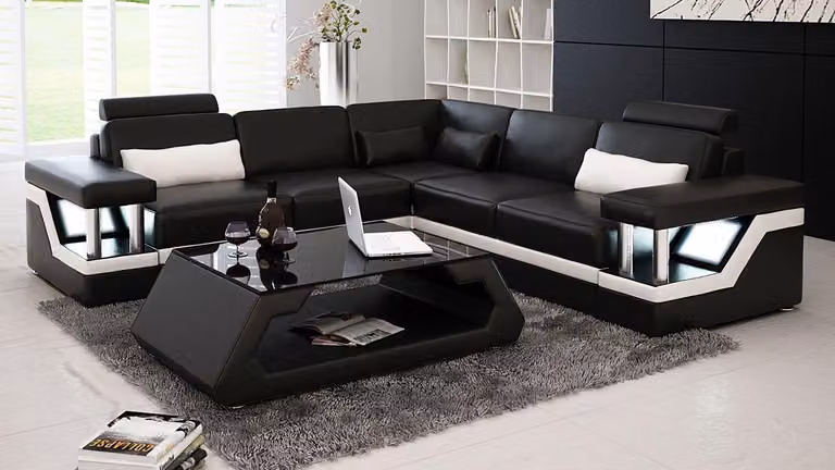 Eckgarnituren Leder Sofa Polster Sitzecke Designer Polsterecke Couch Design
