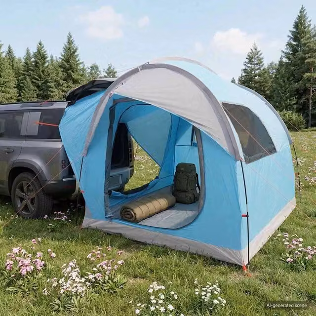 Tenda da auto Blu 3 persone Poliestere e Acciaio 42028536
