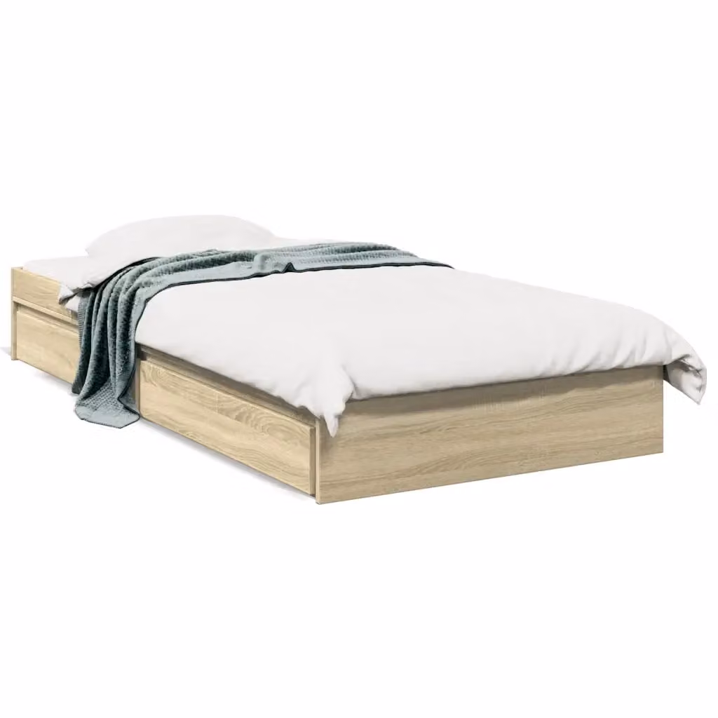 vidaXL Giroletto con Cassetti in Rovere Sonoma e Legno Multistrato, L 90 x P 193 x H 28 cm – 2