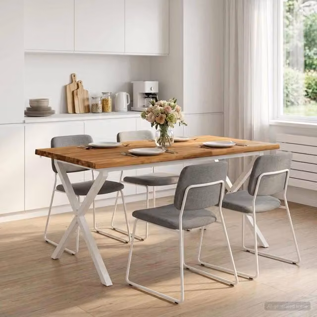 Tavolo da pranzo con bordo vivo 160 x 90 x 75 cm Naturale 3425122