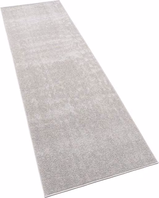 Tappeto Portivo argento e grigio in fibre sintetiche per soggiorno e corridoio L: 250 cm, P: 80 cm – 1