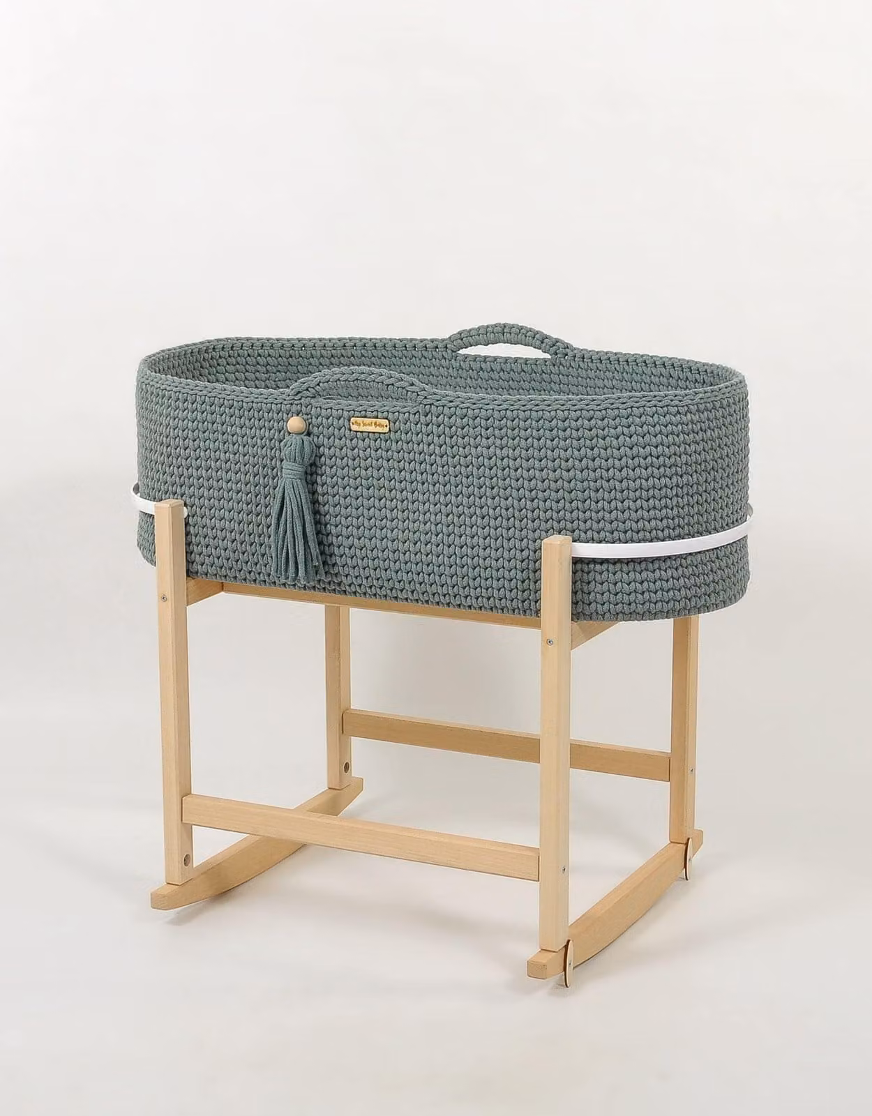 Culla boho fatta a mano - culla per bambini - inclusa base in legno e materasso antibatterico