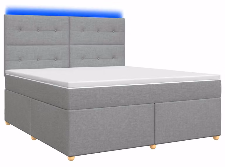 Letto a molle con materasso grigio chiaro 180 x 200 cm in tessuto