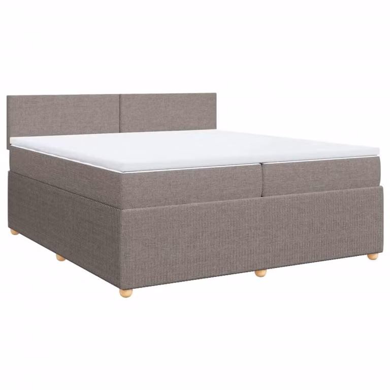 Giroletto a Molle con Materasso Tortora 200x200 cm in Tessuto