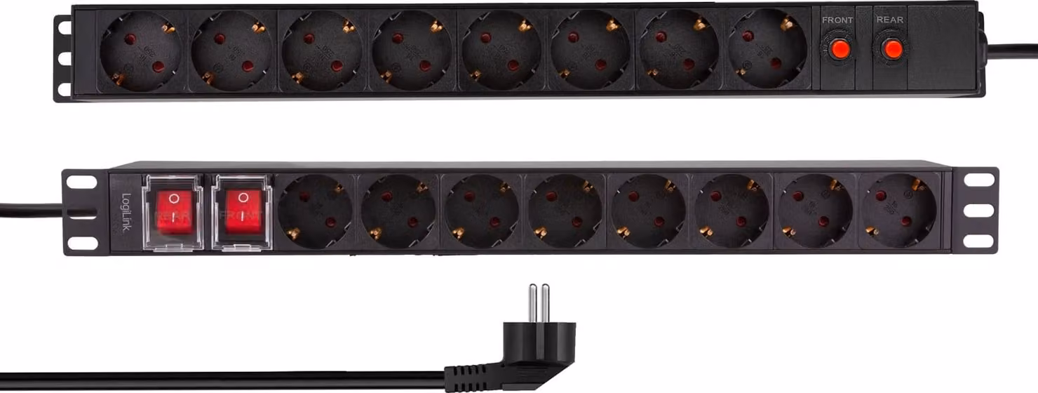 LogiLink Professional PDU1601 Presa LogiLink 19" a 16 vie, protezione da sovratensione