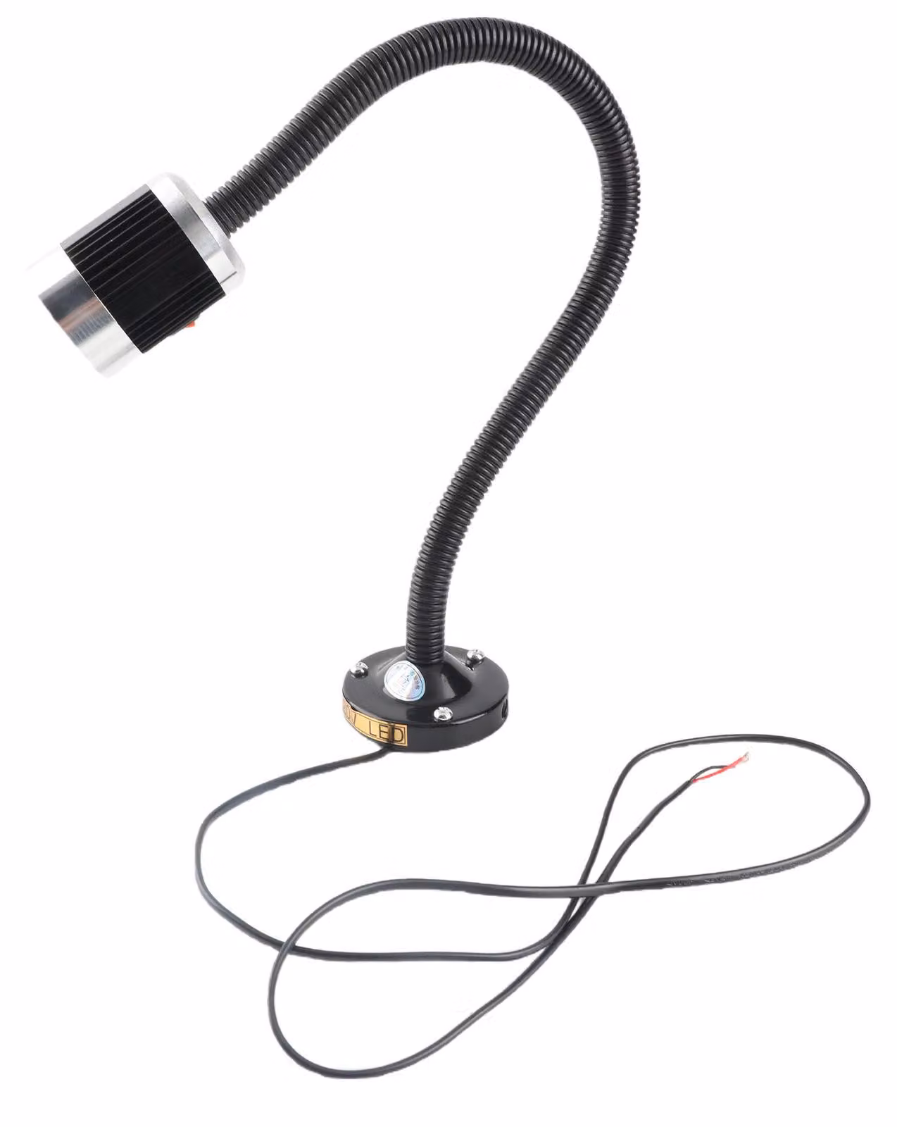 Lampada a collo di cigno con base magnetica rotonda, per uso industriale, a LED, compatibile con macchine CNC e torni, lampada da lavoro, alimentazione AC 220V, 3W