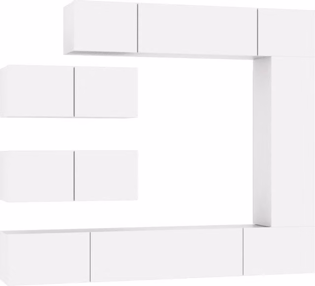 Set di Mobili Porta TV 7 pz-Credenza per TV Bianco in Legno Multistrato 523742