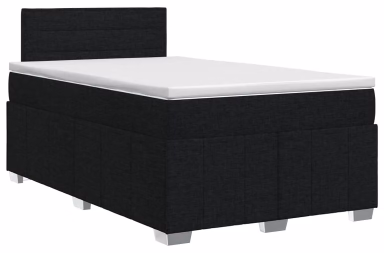 Letto a molle con materasso nero 120 x 200 cm in tessuto
