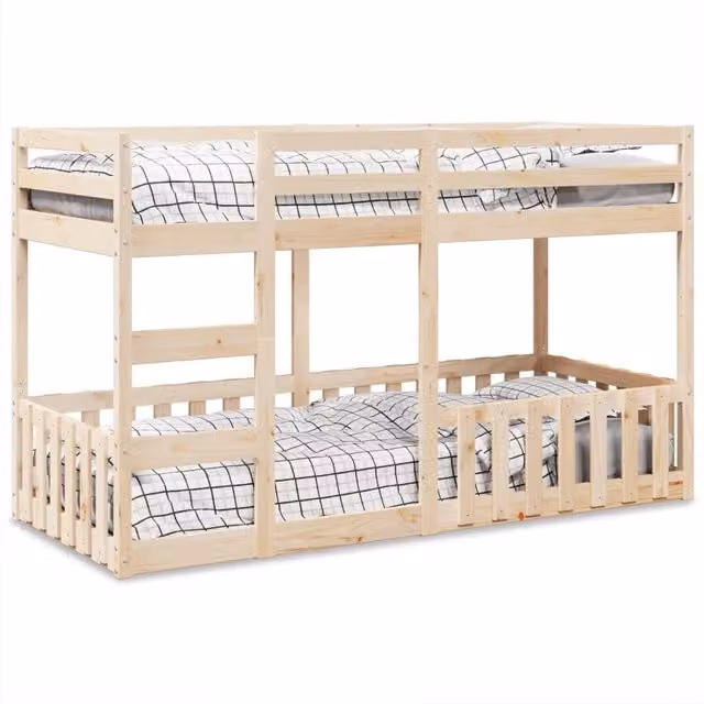Letto a castello per bambini vidaXL in legno massello di pino bianco, L/P/H: 90 x 200 x 164 cm