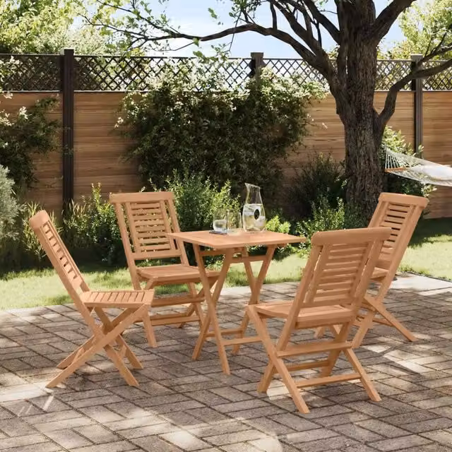 Set da Giardino 5 pz Marrone Legno Teak Massello 3437386