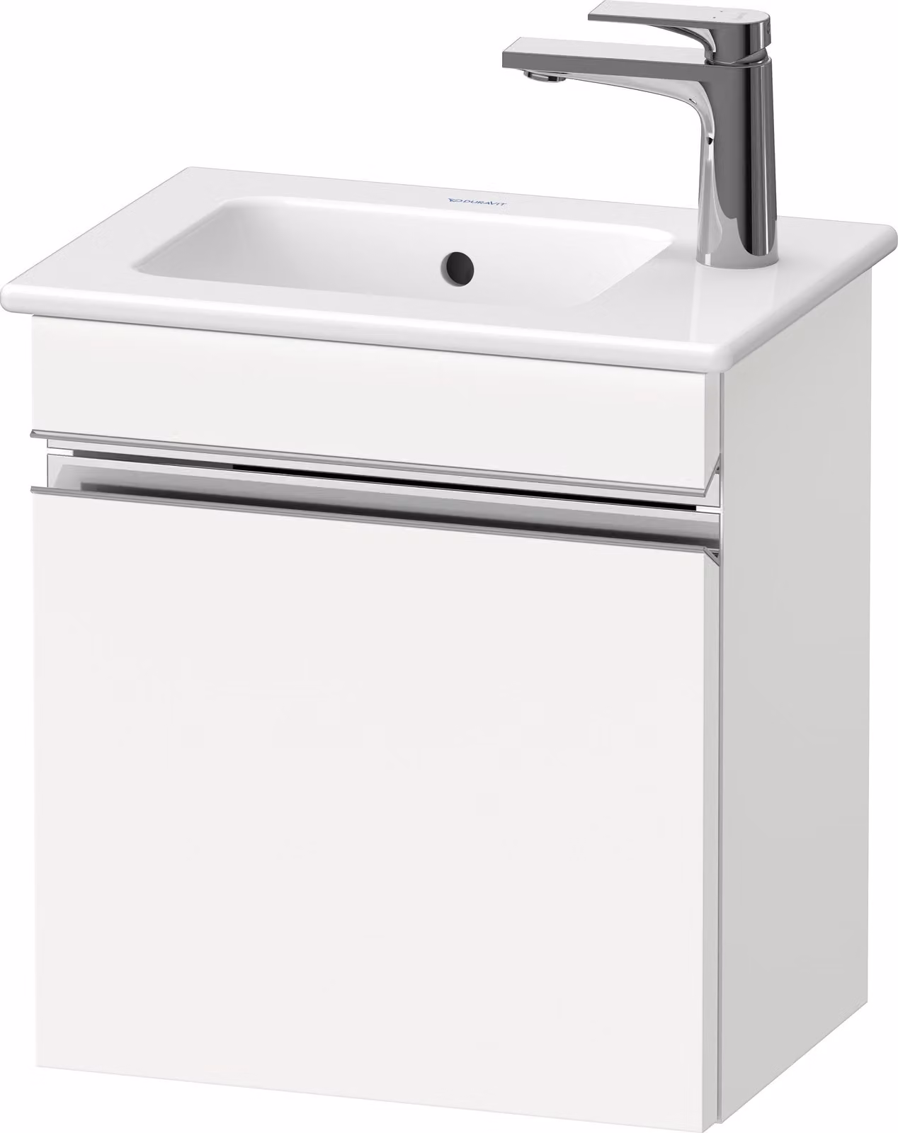 Duravit Sivida bâti-support pour lavabo, charnières à gauche, poignée profilée chromée, 400x287x443mm, pour ME by Starck, SV4642L10180000, SV4642L10180000